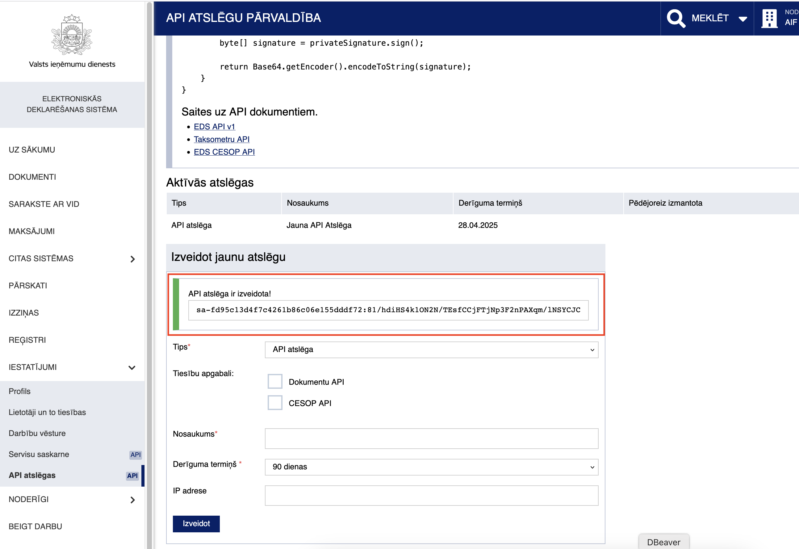 API atslēgas
